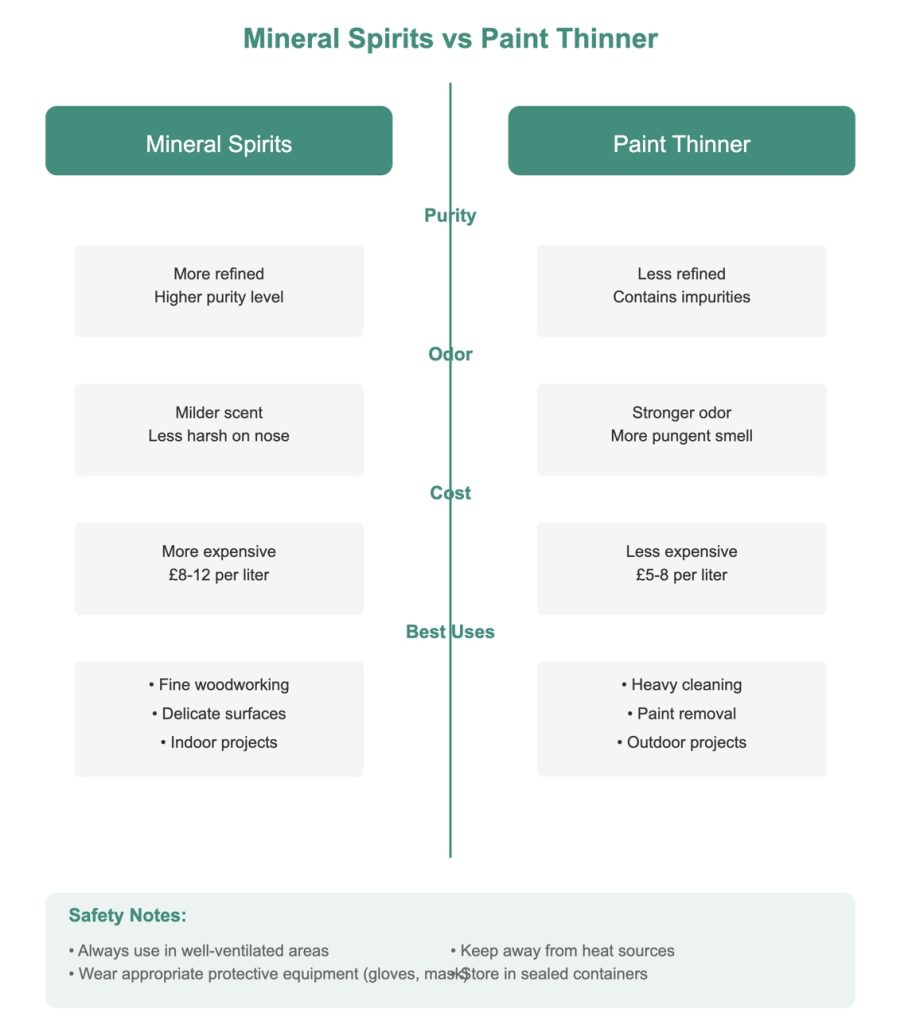 Difference between Mineral Spirits and Paint Thinner