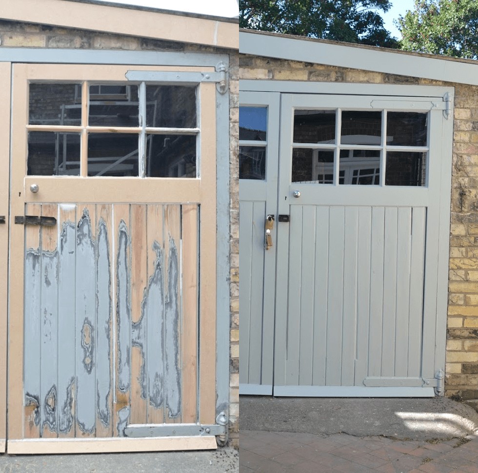 paint a wooden garage door