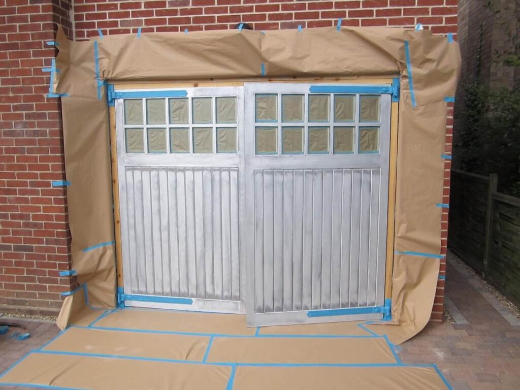 Prepare the garage door for paint