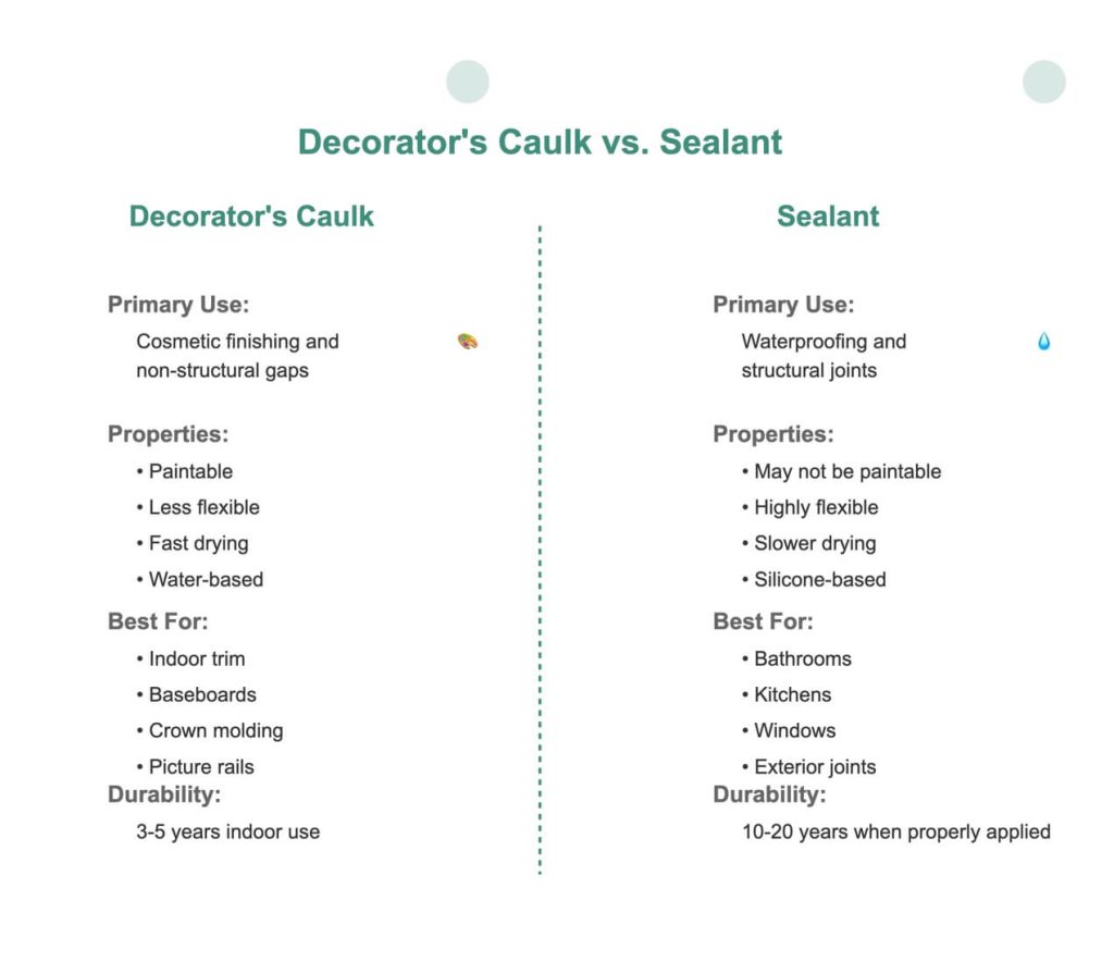 decorator's caulk vs sealant