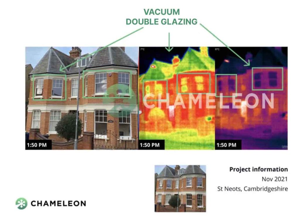 Thermal camera testing after thin double glazing installation