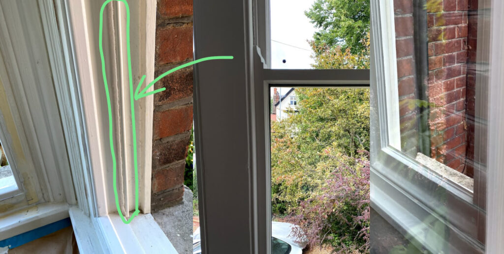 Sash window draught proofing