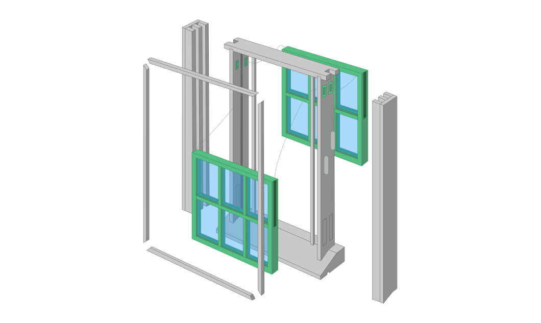 Box sash window – Restoration and double glazing