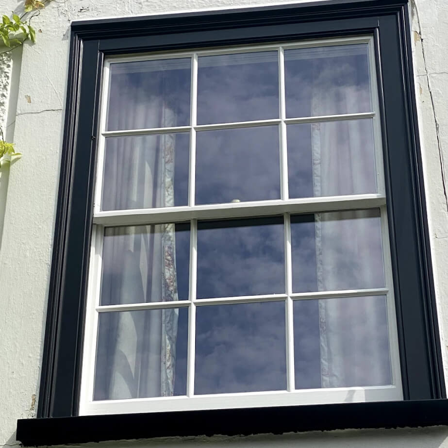 Sash window before and after full refurbishment | after