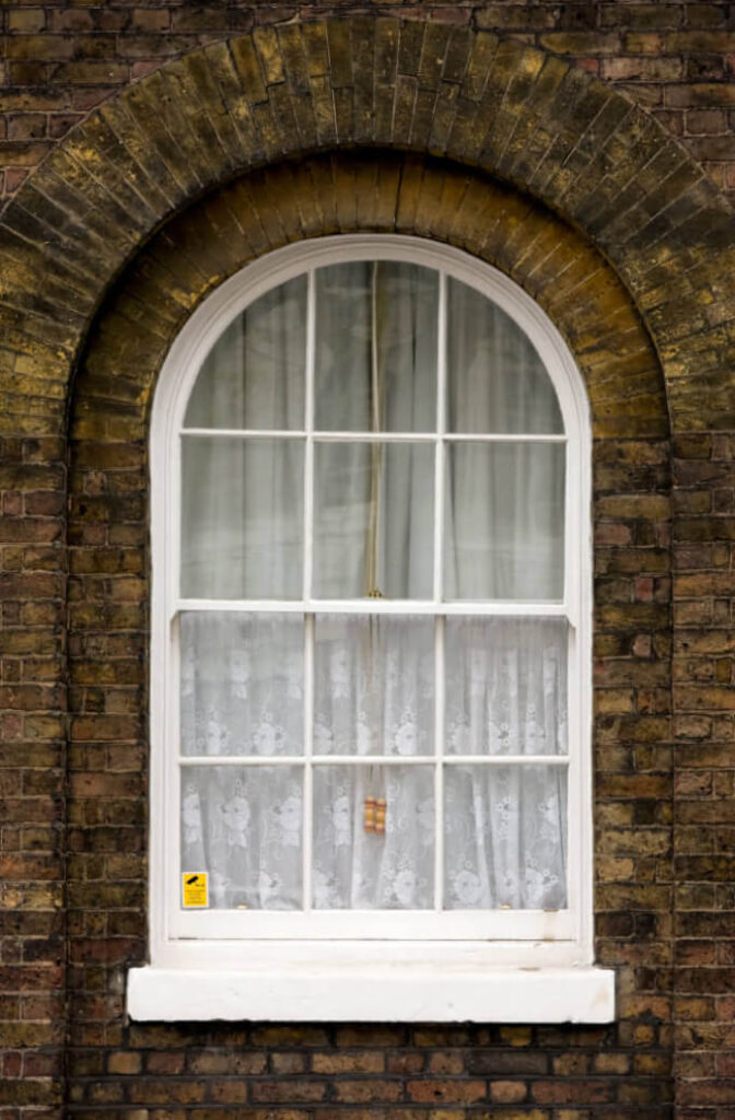 arch wooden sash window