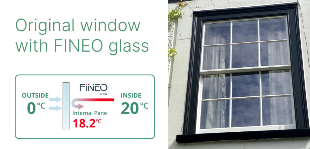 Original window with FINEO glass