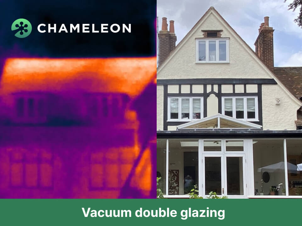Performance of vacuum-insulated double glazing