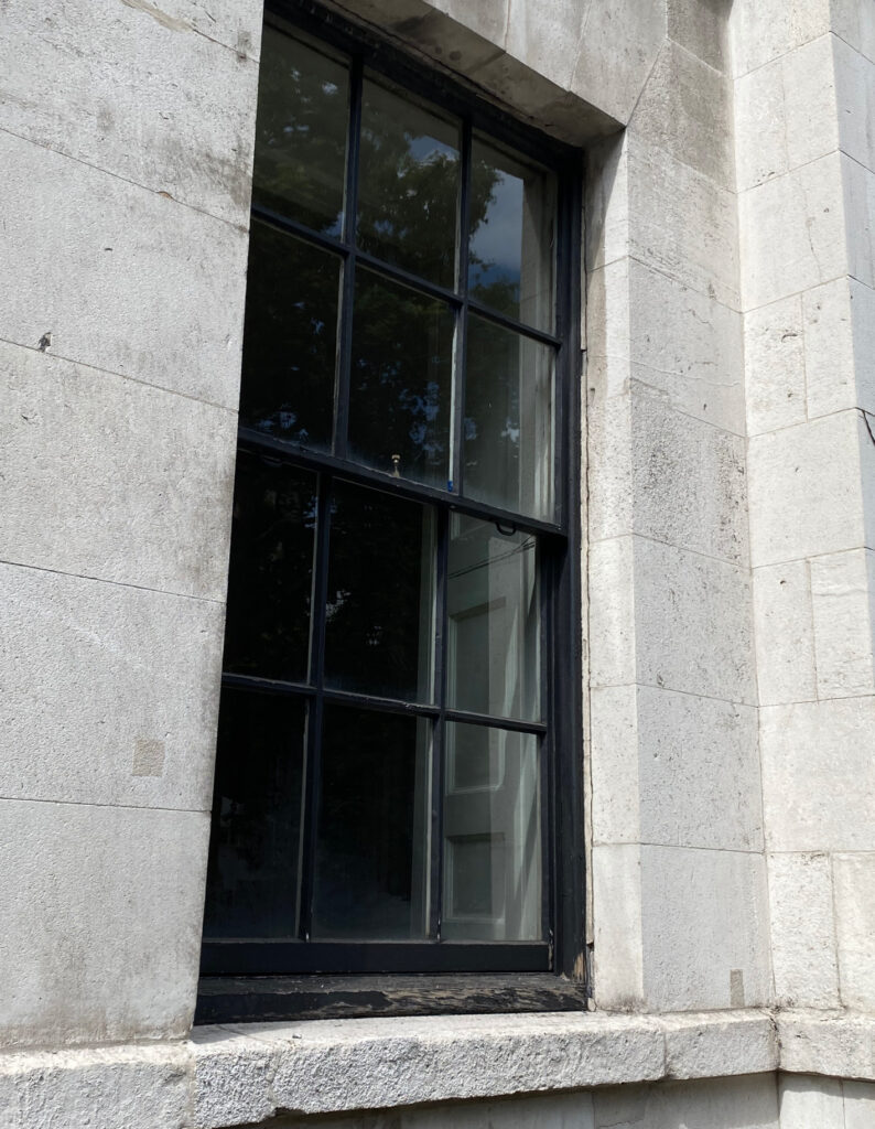 black sash window